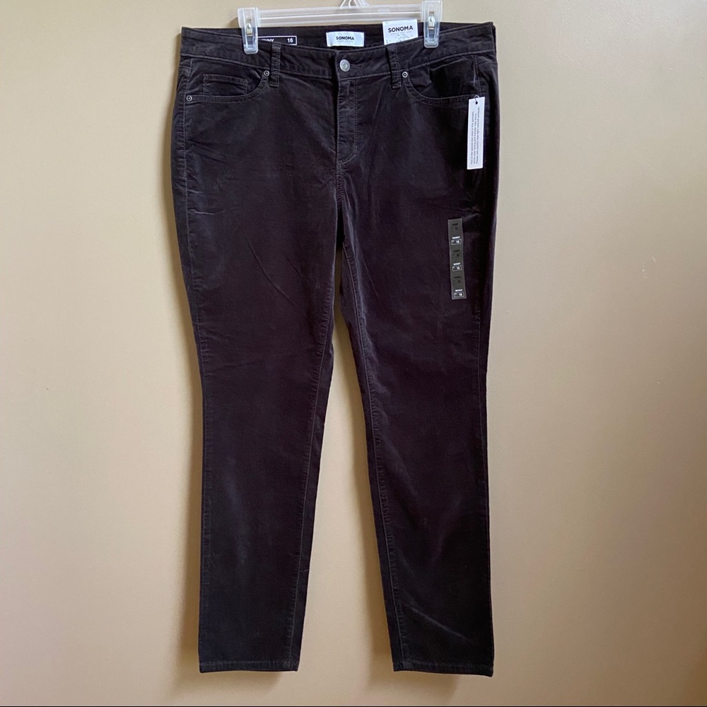 SONOMA Velveteen Skinny Jeans Pants 
Size 16 Black